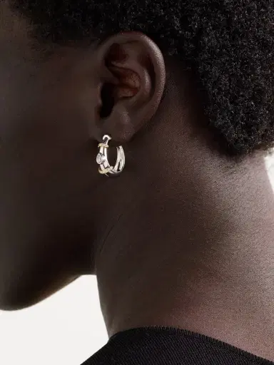 L’Atelier Nawbar Buoy 18-karat White And Yellow Gold Diamond Hoop Earrings | Thumbnail 2 L’Atelier Nawbar Buoy 18-karat White And Yellow Gold Diamond Hoop Earrings | Thumbnail 2