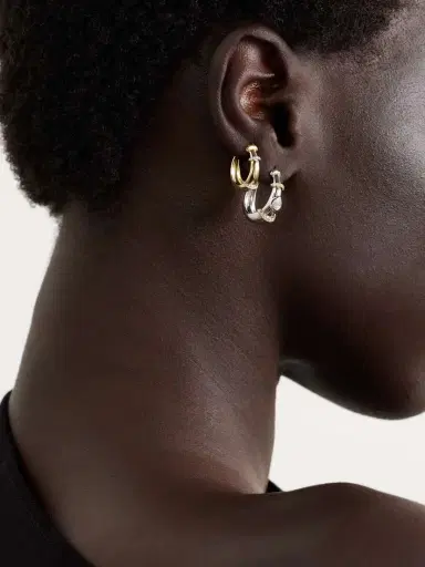 L’Atelier Nawbar Buoy 18-karat White And Yellow Gold Diamond Hoop Earrings | Thumbnail 4 L’Atelier Nawbar Buoy 18-karat White And Yellow Gold Diamond Hoop Earrings | Thumbnail 4