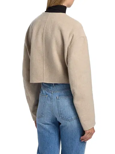 Veronica Beard Women's Philips Virgin Wool-Blend Crop Jacket - Oatmeal Melange | Thumbnail 5 Veronica Beard Women's Philips Virgin Wool-Blend Crop Jacket - Oatmeal Melange | Thumbnail 5