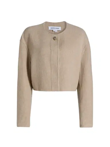 Veronica Beard Women's Philips Virgin Wool-Blend Crop Jacket - Oatmeal Melange | Thumbnail 1 Veronica Beard Women's Philips Virgin Wool-Blend Crop Jacket - Oatmeal Melange | Thumbnail 1