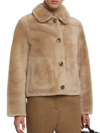 Yves Salomon Women's Veste Shearling Jacket - Sand Bay - Size 6 | Thumbnail 3 Yves Salomon Women's Veste Shearling Jacket - Sand Bay - Size 6 | Thumbnail 3