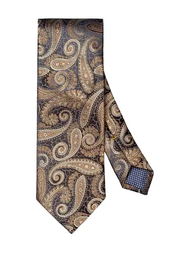 Eton Men's Paisley Silk Tie - Brown | Thumbnail 1 Eton Men's Paisley Silk Tie - Brown | Thumbnail 1