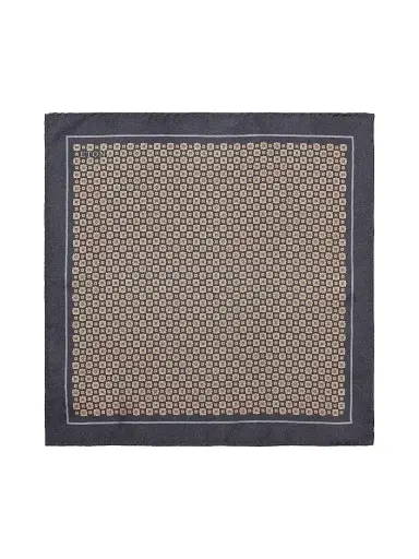 Eton Men's Geometric Silk Pocket Square - Navy | Thumbnail 2 Eton Men's Geometric Silk Pocket Square - Navy | Thumbnail 2