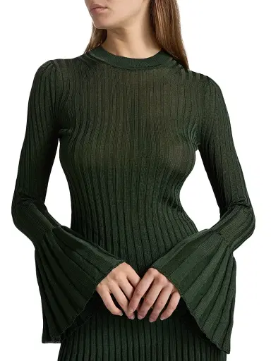 Zimmermann Women's Ribbed Bell-Sleeve Sweater | Thumbnail 6 Zimmermann Women's Ribbed Bell-Sleeve Sweater | Thumbnail 6
