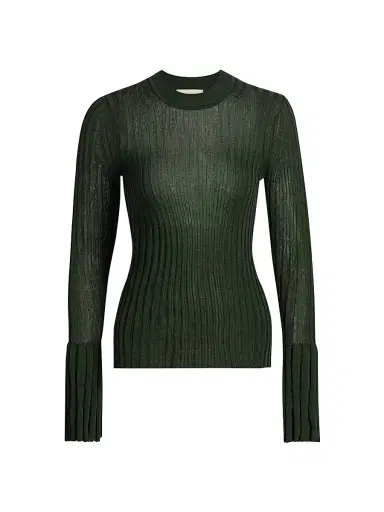 Zimmermann Women's Ribbed Bell-Sleeve Sweater | Thumbnail 1 Zimmermann Women's Ribbed Bell-Sleeve Sweater | Thumbnail 1