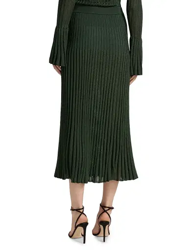 Zimmermann Women's Pleated Ribbed Midi-Skirt - Dark Green | Thumbnail 5 Zimmermann Women's Pleated Ribbed Midi-Skirt - Dark Green | Thumbnail 5