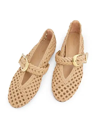 Zimmermann Women's Helix Woven Leather Ballerina Flats | Thumbnail 4 Zimmermann Women's Helix Woven Leather Ballerina Flats | Thumbnail 4