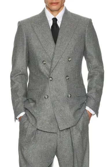 TOM FORD Traditional Flannel Double Breasted Jacket | Thumbnail 3 TOM FORD Traditional Flannel Double Breasted Jacket | Thumbnail 3