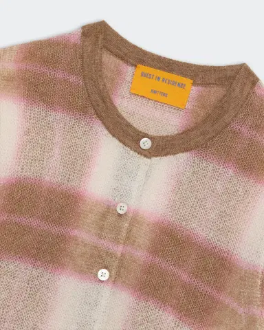 Guest In Residence Shadow Plaid Cardigan - Taupe Combo | Thumbnail 3 Guest In Residence Shadow Plaid Cardigan - Taupe Combo | Thumbnail 3