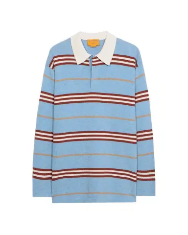 Guest In Residence Striped Rugby - Heather Blue Combo | Thumbnail 1 Guest In Residence Striped Rugby - Heather Blue Combo | Thumbnail 1