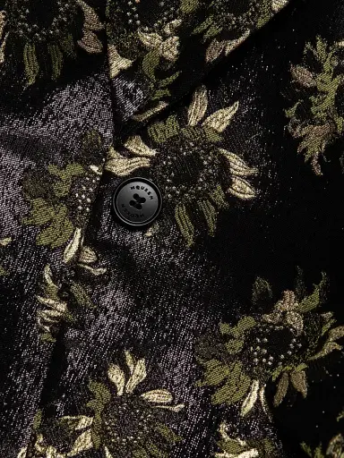 McQueen Women's Lacquered Sunflower Jacquard Blazer - Black Multi | Thumbnail 7 McQueen Women's Lacquered Sunflower Jacquard Blazer - Black Multi | Thumbnail 7