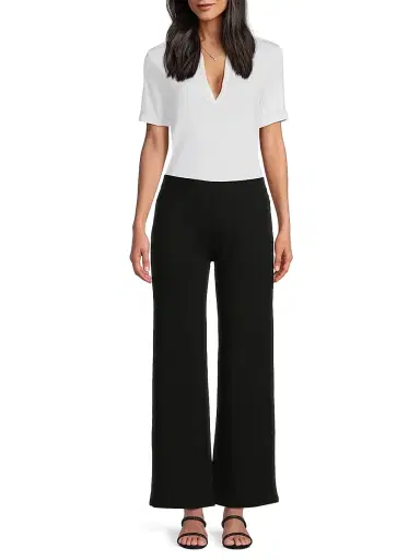 Majestic Filatures Women's French Terry Wide-Leg Pants - Noir | Thumbnail 2 Majestic Filatures Women's French Terry Wide-Leg Pants - Noir | Thumbnail 2