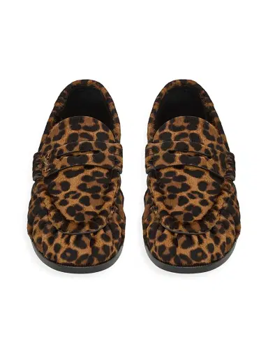 Saint Laurent Women's Le Loafer Penny Slippers in Pony Hair Leather - Manto Naturale | Thumbnail 3 Saint Laurent Women's Le Loafer Penny Slippers in Pony Hair Leather - Manto Naturale | Thumbnail 3