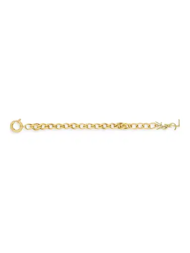 Saint Laurent Women's Rope-Chain Bracelet in Metal - Brass Gold | Thumbnail 3 Saint Laurent Women's Rope-Chain Bracelet in Metal - Brass Gold | Thumbnail 3