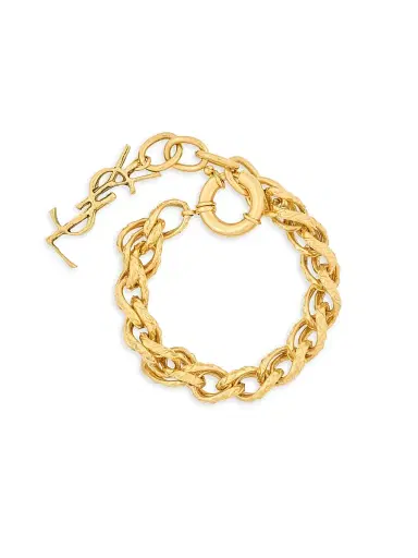 Saint Laurent Women's Rope-Chain Bracelet in Metal - Brass Gold | Thumbnail 1 Saint Laurent Women's Rope-Chain Bracelet in Metal - Brass Gold | Thumbnail 1
