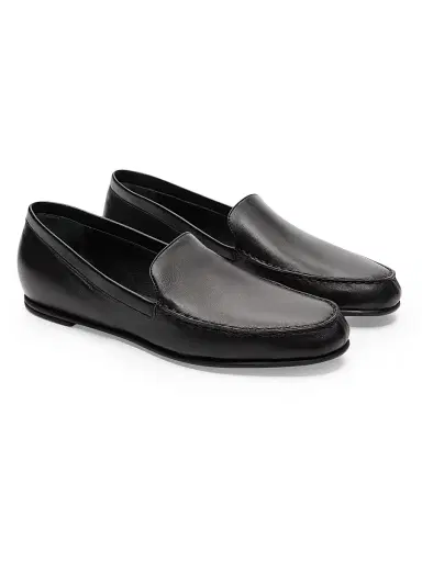 Loulou de Saison Women's Boros Classic Leather Loafers - Black | Thumbnail 2 Loulou de Saison Women's Boros Classic Leather Loafers - Black | Thumbnail 2
