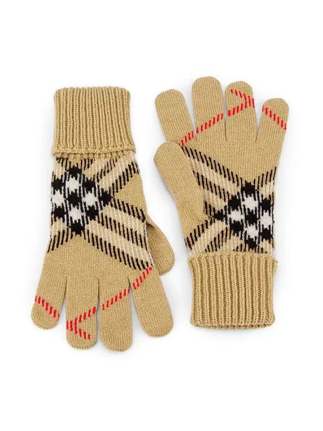 Women's Heritage Check Cashmere-Blend Gloves - Sand Women's Heritage Check Cashmere-Blend Gloves - Sand