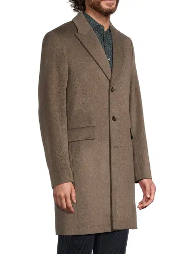 Paul Smith Men's Wool-Cashmere Single-Breasted Overcoat | Thumbnail 4 Paul Smith Men's Wool-Cashmere Single-Breasted Overcoat | Thumbnail 4