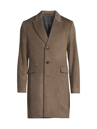 Paul Smith Men's Wool-Cashmere Single-Breasted Overcoat | Thumbnail 1 Paul Smith Men's Wool-Cashmere Single-Breasted Overcoat | Thumbnail 1