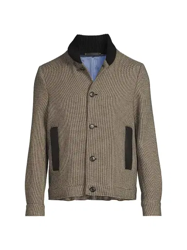 Paul Smith Men's Tribute to Photography Baseball Jacket - Grey Beige | Thumbnail 1 Paul Smith Men's Tribute to Photography Baseball Jacket - Grey Beige | Thumbnail 1