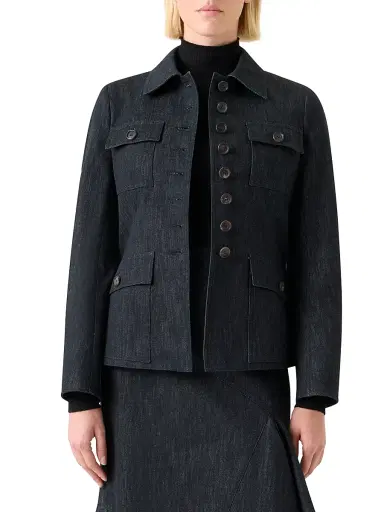 Akris Women's Delia Denim Jacket - Black Denim - Size 2 | Thumbnail 3 Akris Women's Delia Denim Jacket - Black Denim - Size 2 | Thumbnail 3