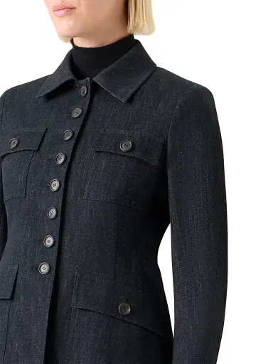 Akris Women's Delia Denim Jacket - Black Denim - Size 2 | Thumbnail 6 Akris Women's Delia Denim Jacket - Black Denim - Size 2 | Thumbnail 6