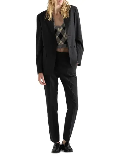 Prada Women's Light Wool Pants - Black | Thumbnail 6 Prada Women's Light Wool Pants - Black | Thumbnail 6