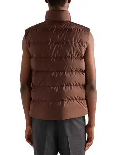 Prada Men's Re-Nylon Vest - Brown | Thumbnail 3 Prada Men's Re-Nylon Vest - Brown | Thumbnail 3