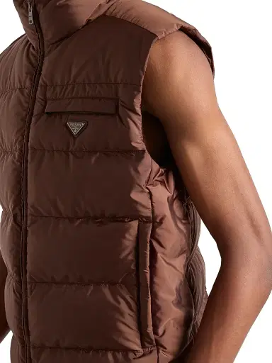 Prada Men's Re-Nylon Vest - Brown | Thumbnail 4 Prada Men's Re-Nylon Vest - Brown | Thumbnail 4