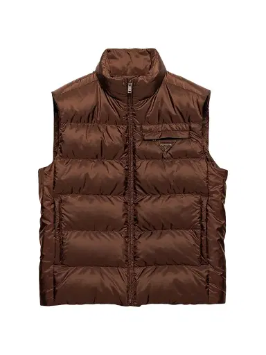 Prada Men's Re-Nylon Vest - Brown | Thumbnail 1 Prada Men's Re-Nylon Vest - Brown | Thumbnail 1