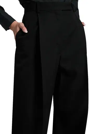 Tom Ford Women's Sharp Wool Pleated High-Rise Wide-Leg Pants - Black - Size 0 | Thumbnail 6 Tom Ford Women's Sharp Wool Pleated High-Rise Wide-Leg Pants - Black - Size 0 | Thumbnail 6