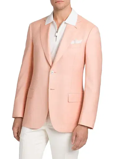 Stefano Ricci Men's Classic 2 Button Blazer in Cashmere and Silk - Orange - Size 40 | Thumbnail 1 Stefano Ricci Men's Classic 2 Button Blazer in Cashmere and Silk - Orange - Size 40 | Thumbnail 1