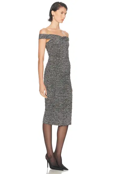 Dolce & Gabbana Off The Shoulder Midi Dress | Thumbnail 2 Dolce & Gabbana Off The Shoulder Midi Dress | Thumbnail 2