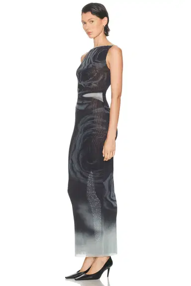 Jean Paul Gaultier Boat Neck Blurry Roses Printed Sleeveless Dress | Thumbnail 3 Jean Paul Gaultier Boat Neck Blurry Roses Printed Sleeveless Dress | Thumbnail 3