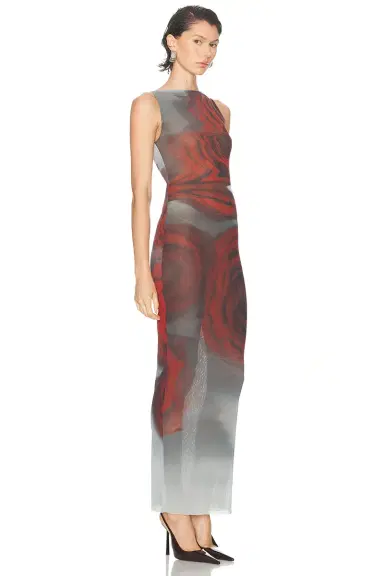 Jean Paul Gaultier Boat Neck Blurry Roses Printed Sleeveless Dress | Thumbnail 2 Jean Paul Gaultier Boat Neck Blurry Roses Printed Sleeveless Dress | Thumbnail 2