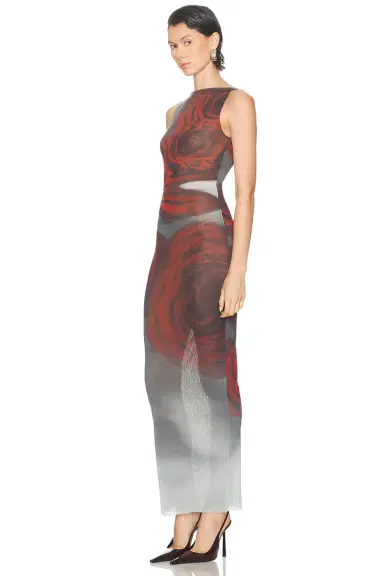 Jean Paul Gaultier Boat Neck Blurry Roses Printed Sleeveless Dress | Thumbnail 3 Jean Paul Gaultier Boat Neck Blurry Roses Printed Sleeveless Dress | Thumbnail 3