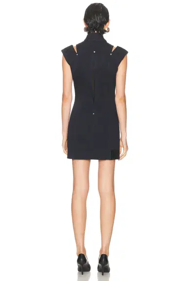 Jean Paul Gaultier Overdyed Denim Slit And Mesh Short Dress | Thumbnail 3 Jean Paul Gaultier Overdyed Denim Slit And Mesh Short Dress | Thumbnail 3