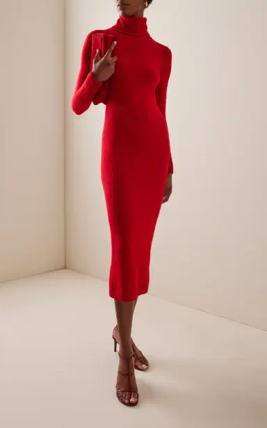 Sergio Hudson Cashmere-Wool Midi Dress | Thumbnail 2 Sergio Hudson Cashmere-Wool Midi Dress | Thumbnail 2