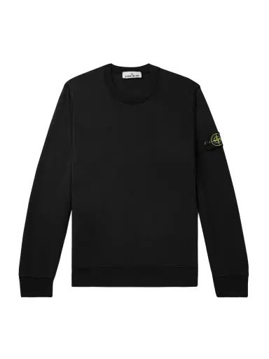 Stone Island Logo-Appliquèd Garment-Dyed Organic Cotton-Jersey Sweatshirt - Men | Thumbnail 1 Stone Island Logo-Appliquèd Garment-Dyed Organic Cotton-Jersey Sweatshirt - Men | Thumbnail 1