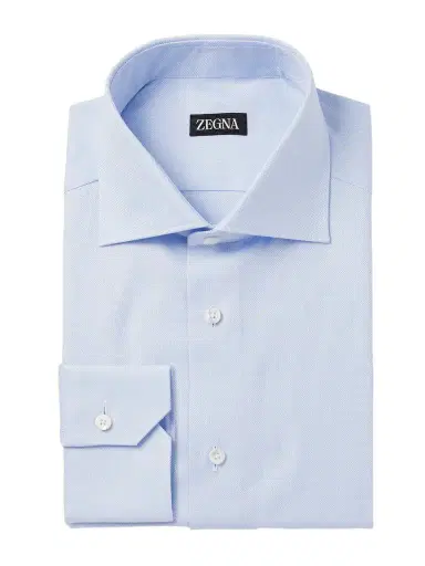 Zegna Cutaway-Collar Textured-Cotton Shirt - Men | Thumbnail 1 Zegna Cutaway-Collar Textured-Cotton Shirt - Men | Thumbnail 1