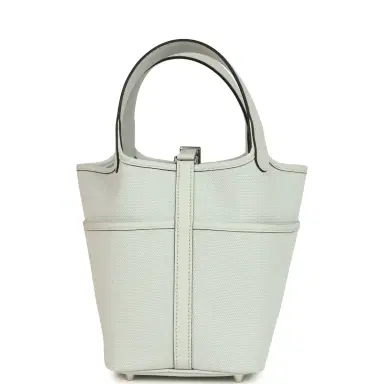 HERMÈS Hermes Picotin Cargo 18 Gris Platine Toile Canvas and Swift Palladium Hardware | Thumbnail 4 HERMÈS Hermes Picotin Cargo 18 Gris Platine Toile Canvas and Swift Palladium Hardware | Thumbnail 4