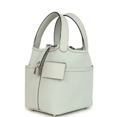 HERMÈS Hermes Picotin Cargo 18 Gris Platine Toile Canvas and Swift Palladium Hardware | Thumbnail 5 HERMÈS Hermes Picotin Cargo 18 Gris Platine Toile Canvas and Swift Palladium Hardware | Thumbnail 5