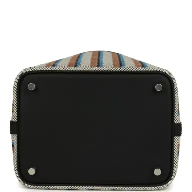 HERMÈS Hermes Stripe Picotin Lock 18 Black Swift and Ecru, Bleu, Black and Fauve Toile H Canvas Palladium Hardware | Thumbnail 6 HERMÈS Hermes Stripe Picotin Lock 18 Black Swift and Ecru, Bleu, Black and Fauve Toile H Canvas Palladium Hardware | Thumbnail 6