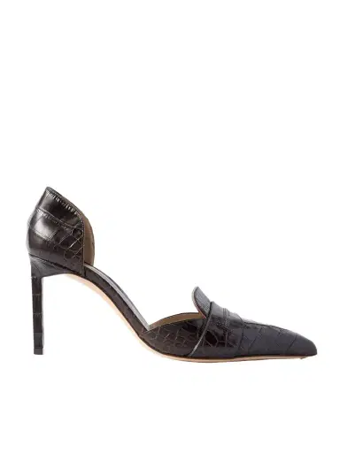 Tom Ford Eva D'orsay Glossed Croc-effect Leather Pumps | Thumbnail 1 Tom Ford Eva D'orsay Glossed Croc-effect Leather Pumps | Thumbnail 1