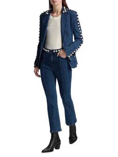 Cinq à Sept Women's Shannon Pearl-Embellished Jeans - Oceane | Thumbnail 2 Cinq à Sept Women's Shannon Pearl-Embellished Jeans - Oceane | Thumbnail 2