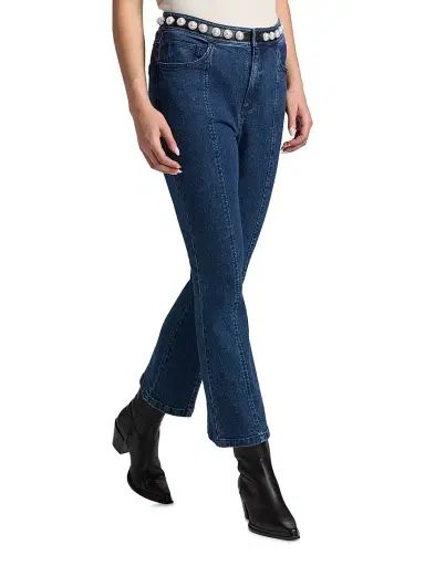 Cinq à Sept Women's Shannon Pearl-Embellished Jeans - Oceane | Thumbnail 4 Cinq à Sept Women's Shannon Pearl-Embellished Jeans - Oceane | Thumbnail 4