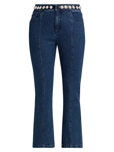 Cinq à Sept Women's Shannon Pearl-Embellished Jeans - Oceane | Thumbnail 1 Cinq à Sept Women's Shannon Pearl-Embellished Jeans - Oceane | Thumbnail 1