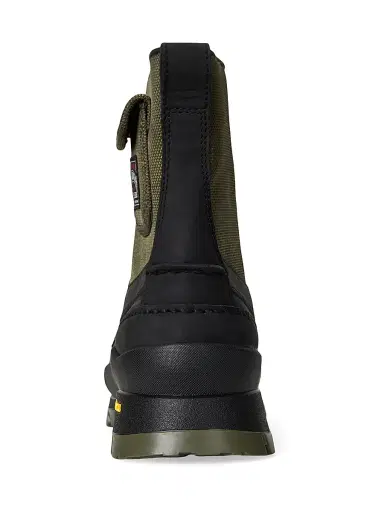 Polo Ralph Lauren Men's Logan Leather & Nylon Moc-Toe Boots - Black Olive | Thumbnail 3 Polo Ralph Lauren Men's Logan Leather & Nylon Moc-Toe Boots - Black Olive | Thumbnail 3