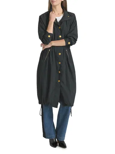 L'AGENCE Women's Toshi Windbreaker Trench Coat - Black | Thumbnail 3 L'AGENCE Women's Toshi Windbreaker Trench Coat - Black | Thumbnail 3