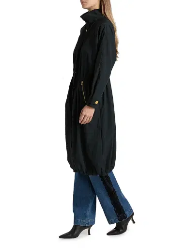 L'AGENCE Women's Toshi Windbreaker Trench Coat - Black | Thumbnail 4 L'AGENCE Women's Toshi Windbreaker Trench Coat - Black | Thumbnail 4